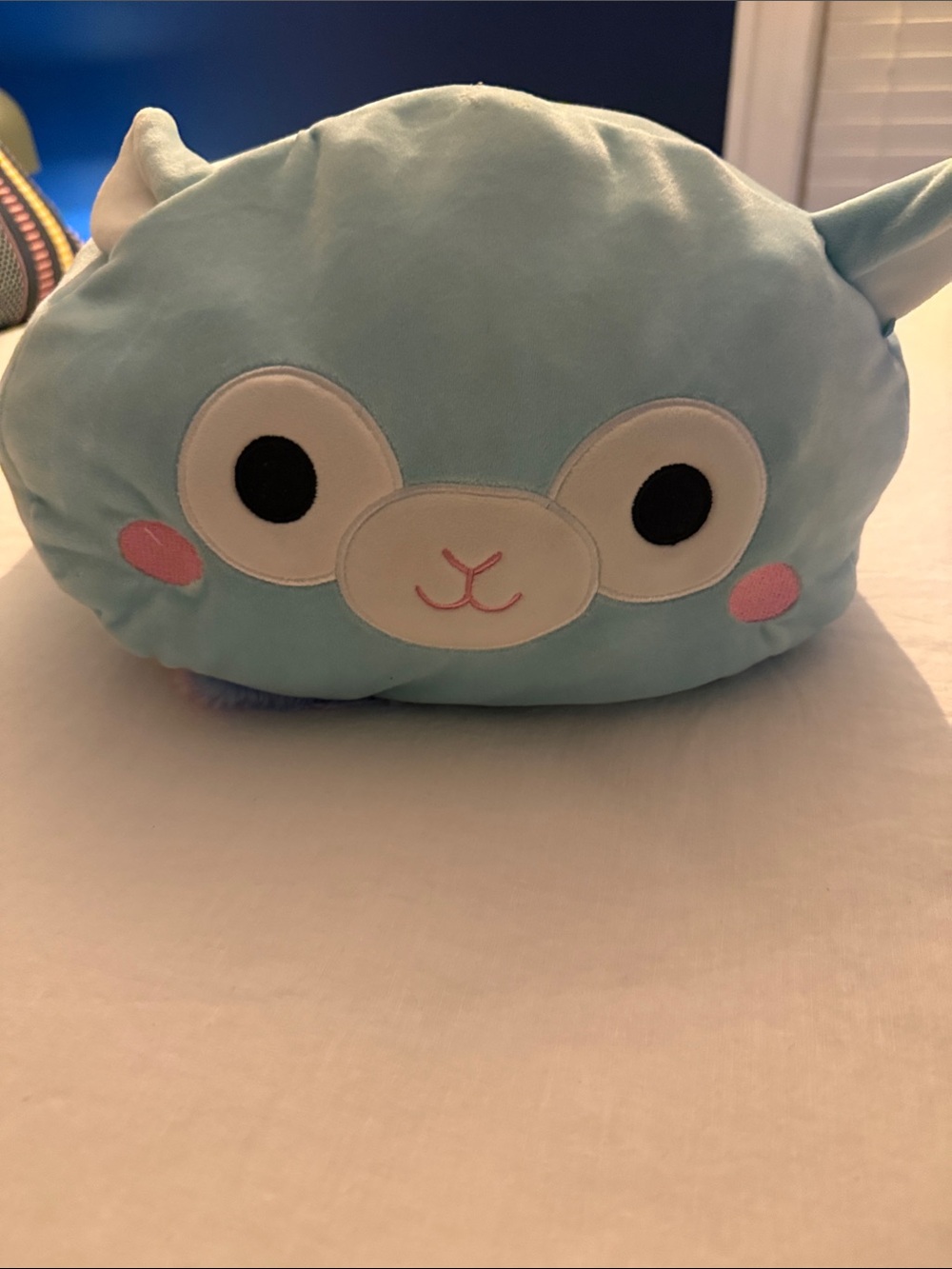 Squishmallows Light Blue Alpaca Plush with Pink Cheeks